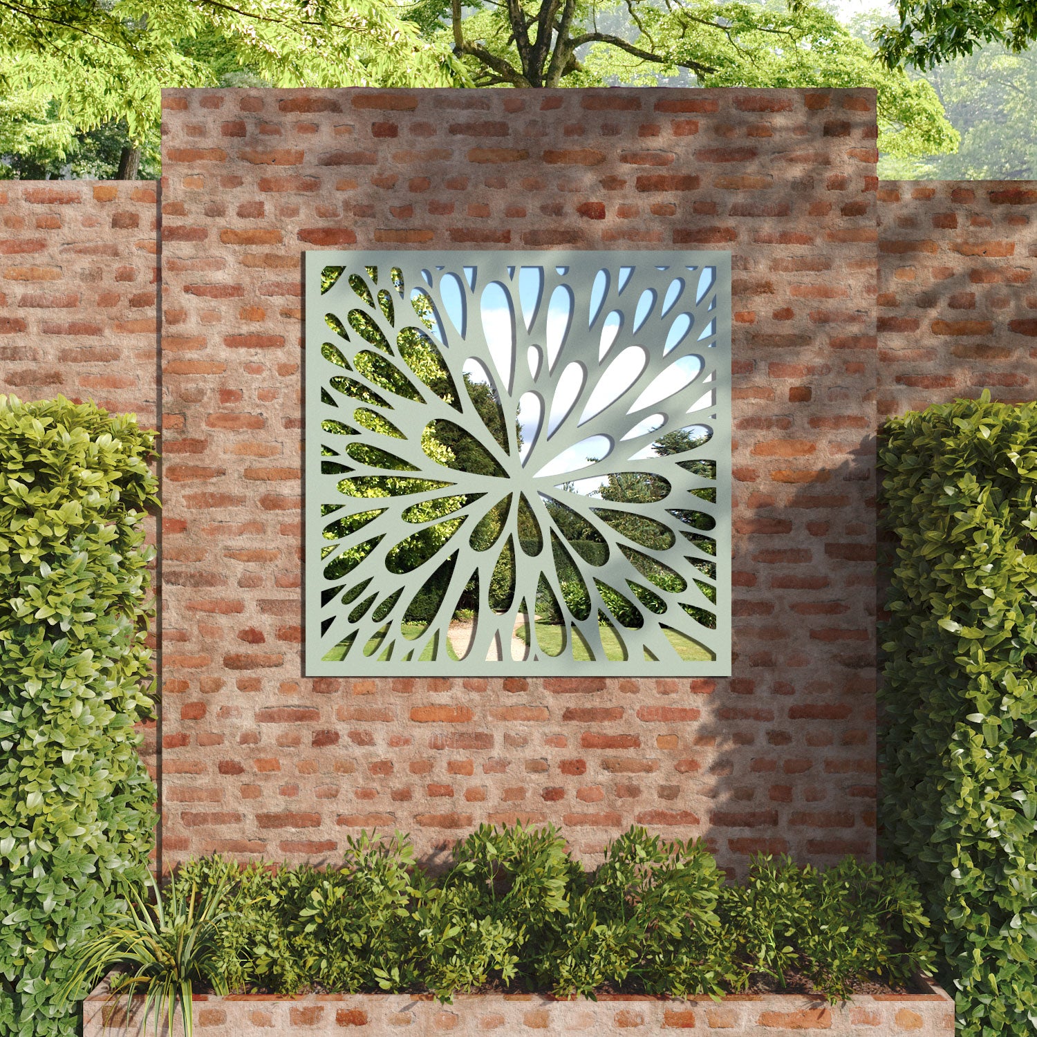 Blossom outdoor decorative mirrored panel