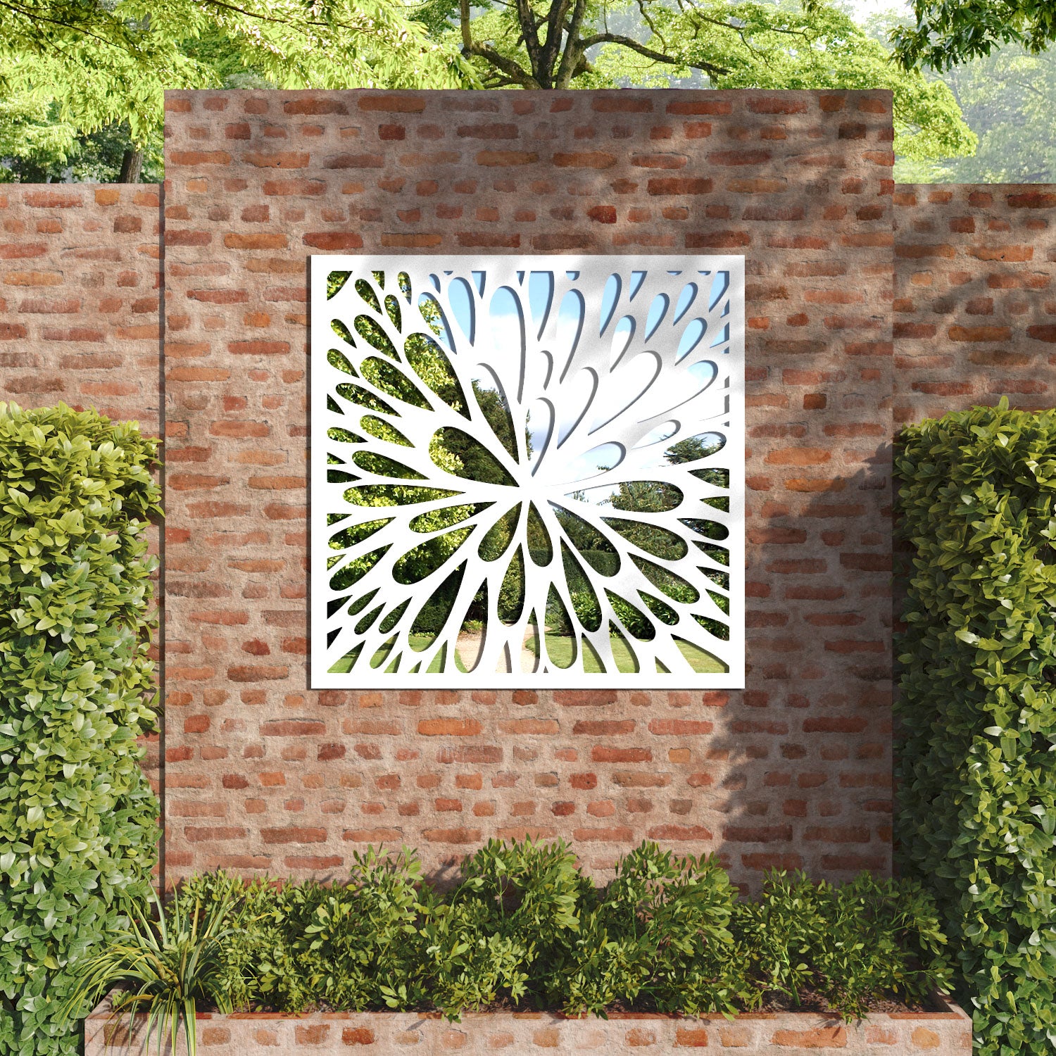 Blossom outdoor decorative mirrored panel