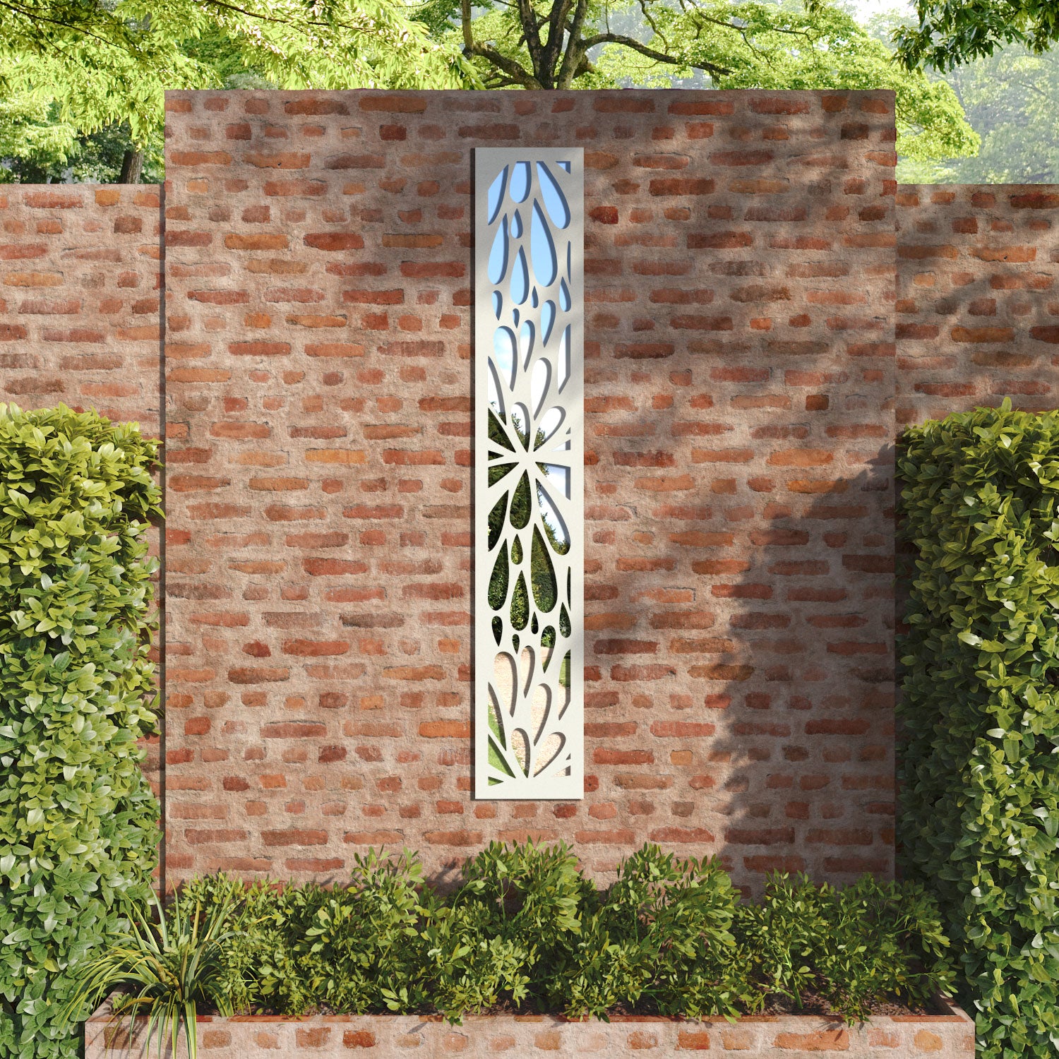Blossom outdoor decorative mirrored panel