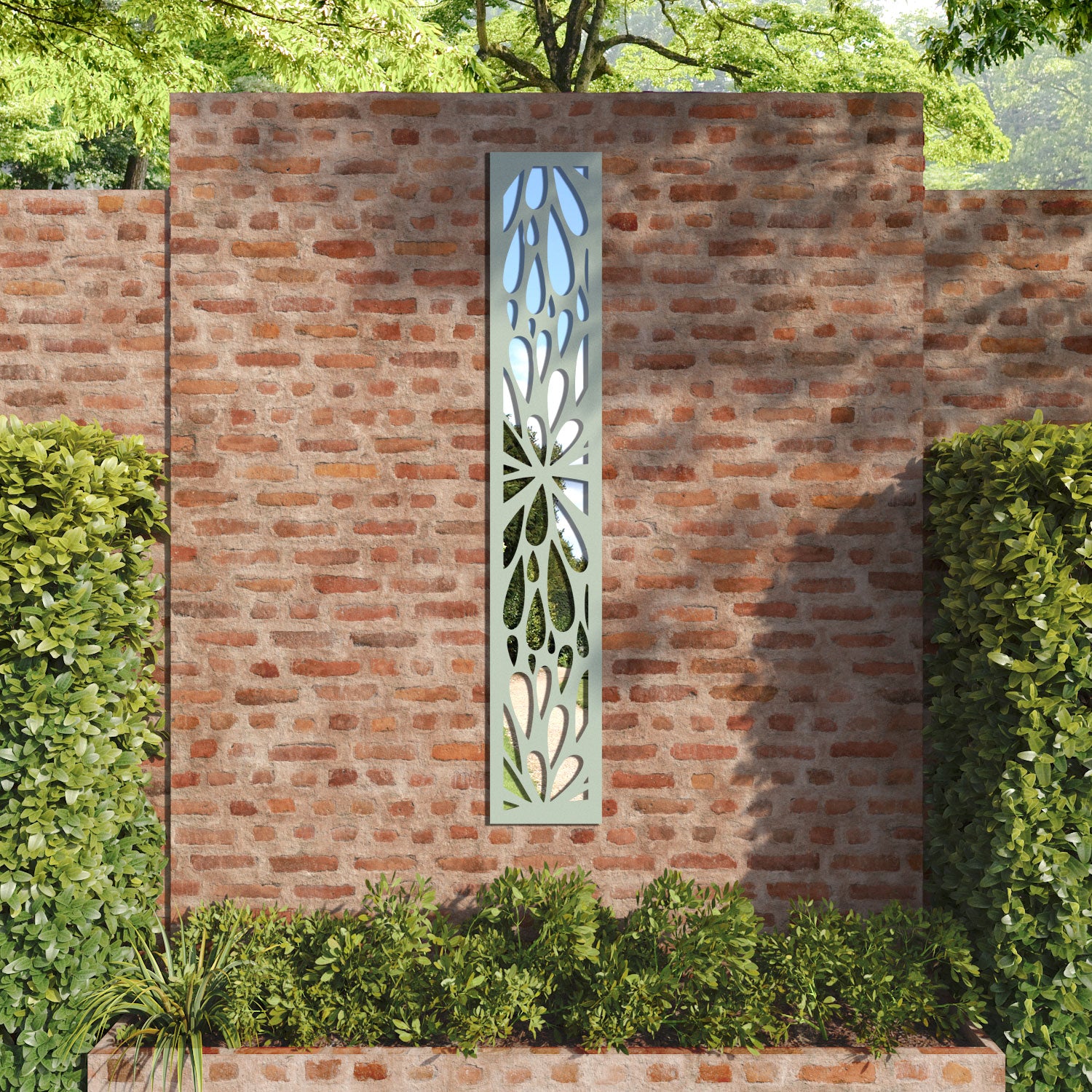 Blossom outdoor decorative mirrored panel