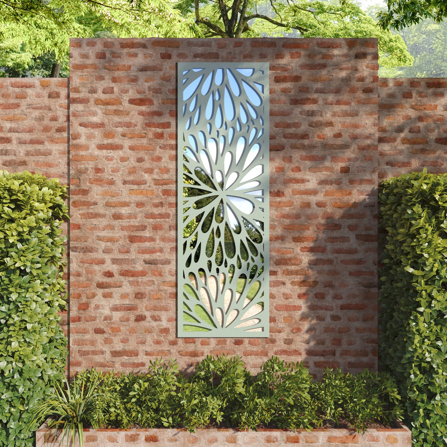 Blossom outdoor decorative mirrored panel