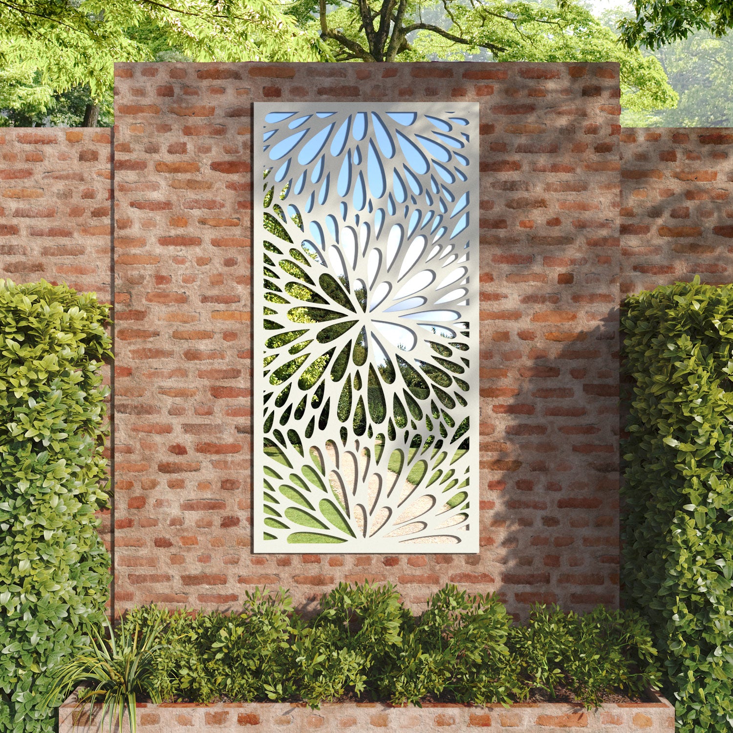 Blossom outdoor decorative mirrored panel