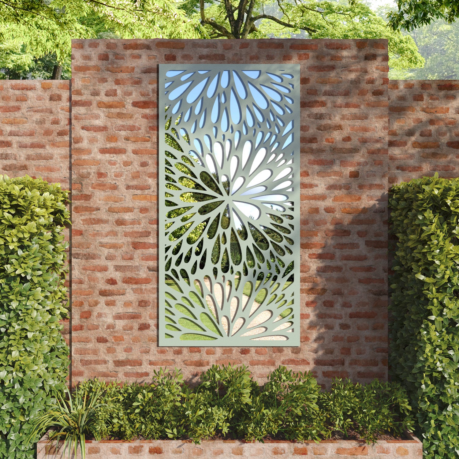 Blossom outdoor decorative mirrored panel