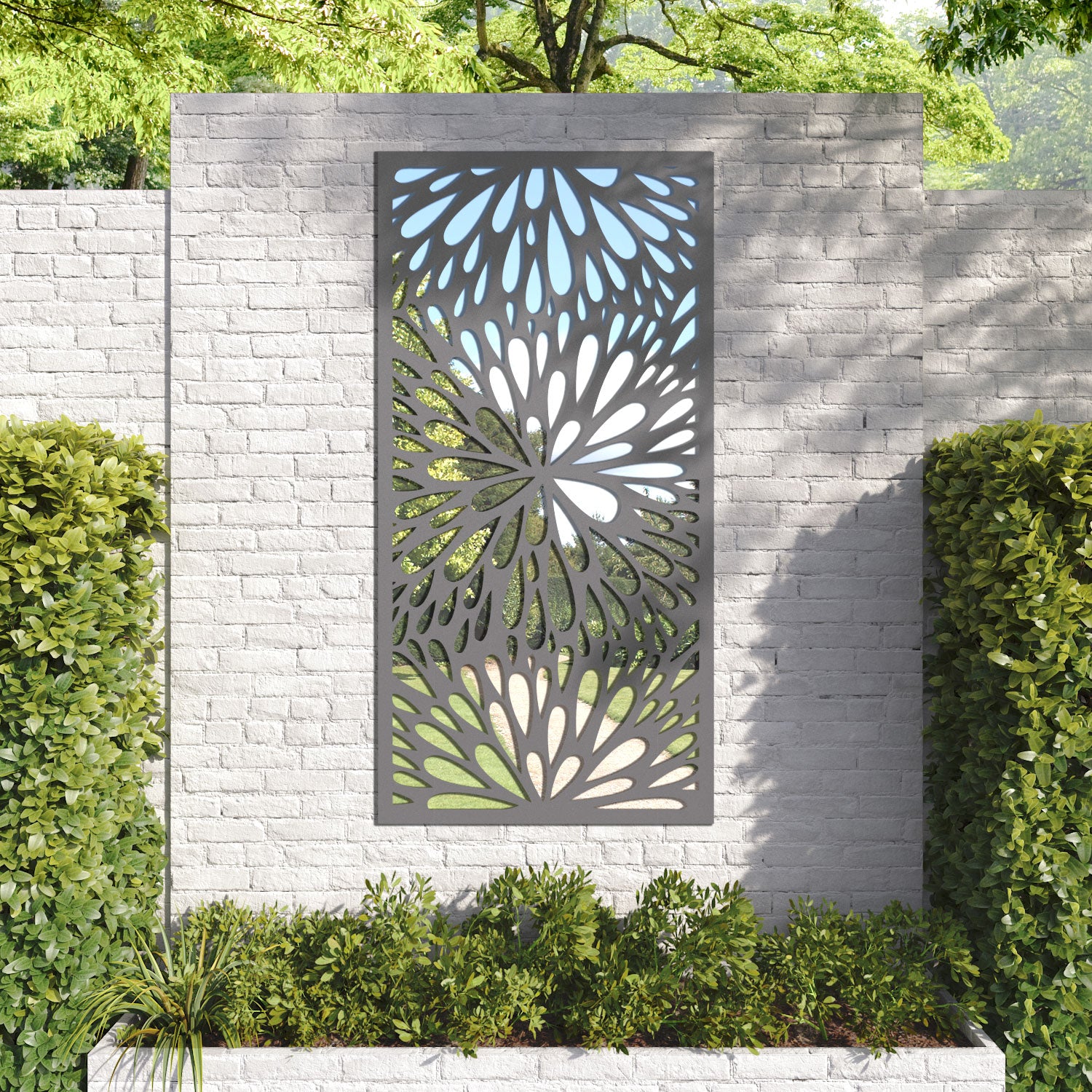 Blossom outdoor decorative mirrored panel