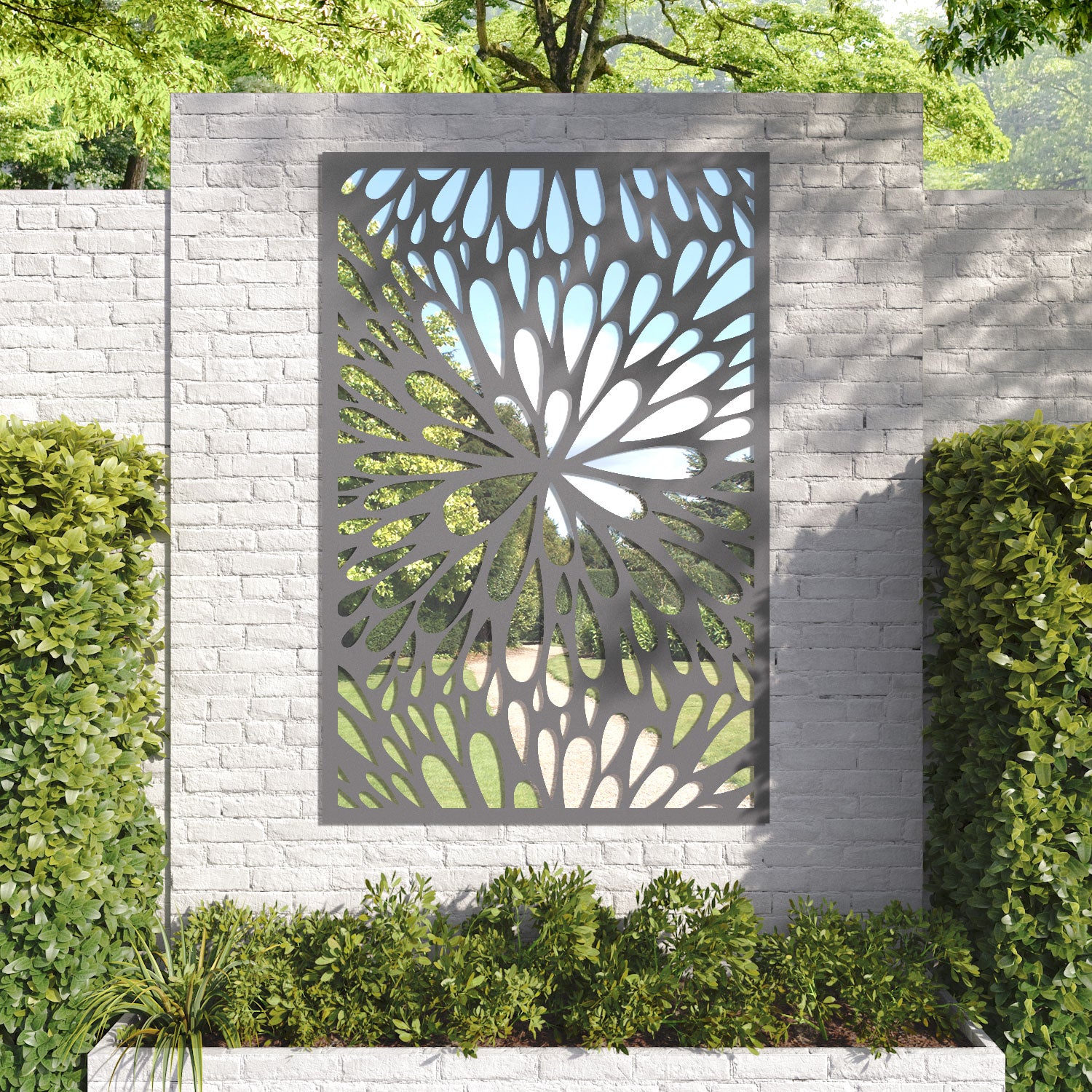 Blossom outdoor decorative mirrored panel