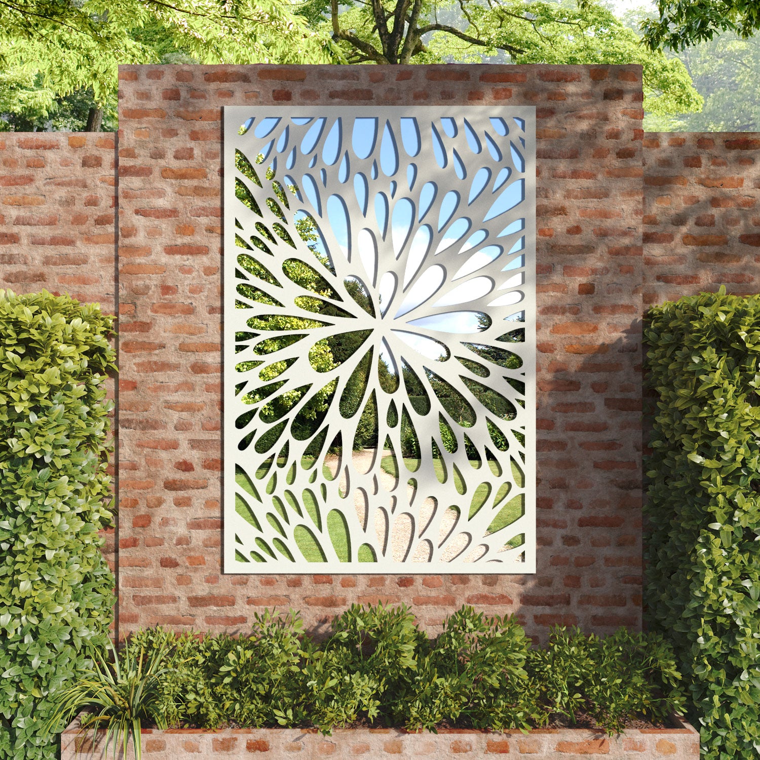 Blossom outdoor decorative mirrored panel