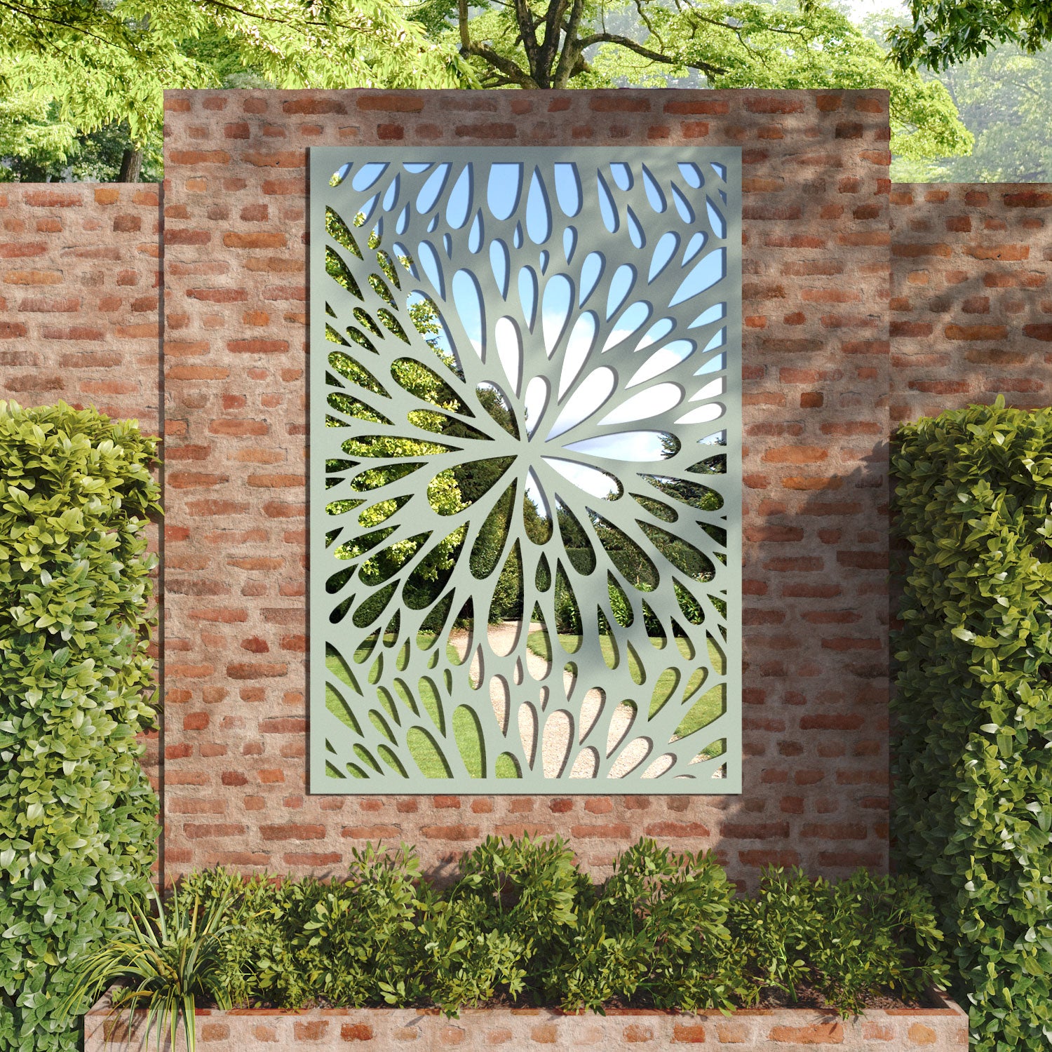 Blossom outdoor decorative mirrored panel
