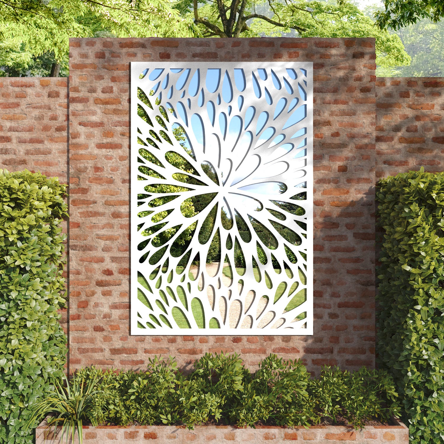 Blossom outdoor decorative mirrored panel