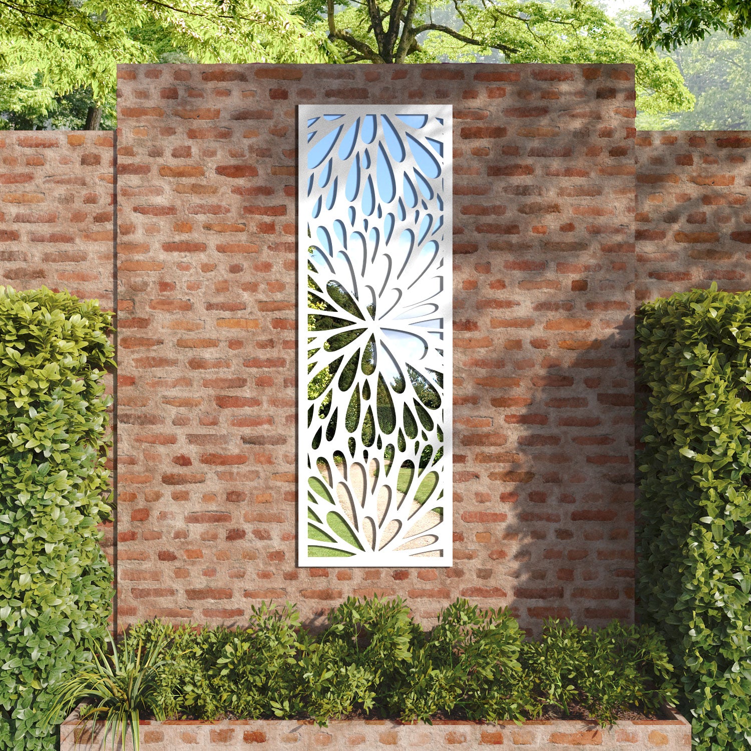 Blossom outdoor decorative mirrored panel