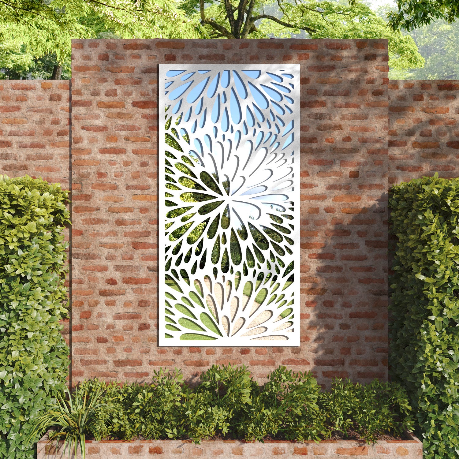 Blossom outdoor decorative mirrored panel