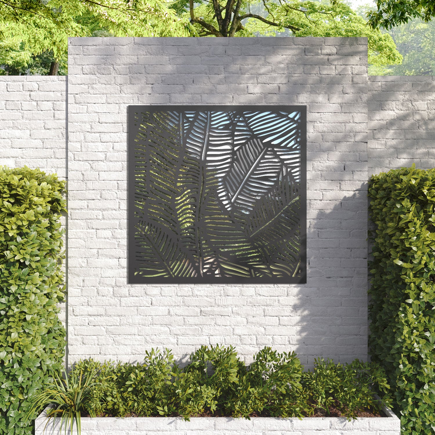 Feather outdoor decorative mirrored panel