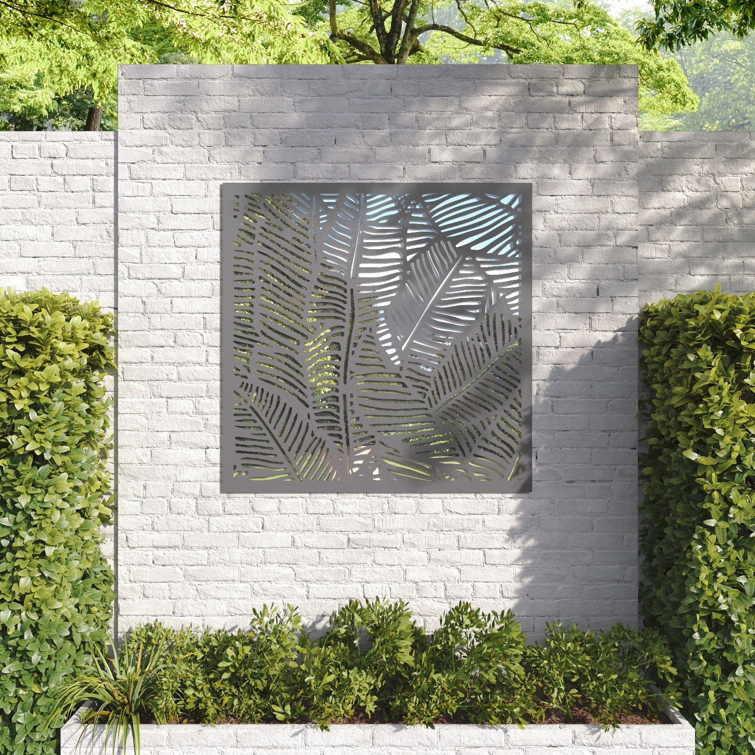 Feather outdoor decorative mirrored panel