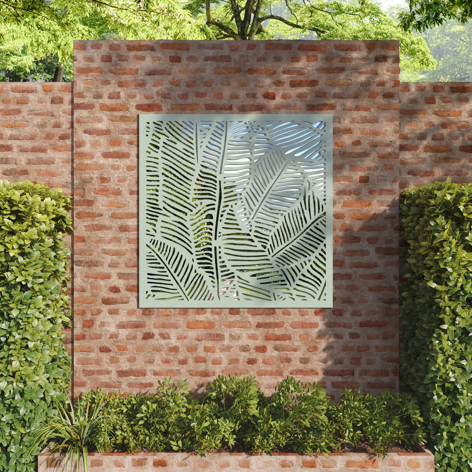 Feather outdoor decorative mirrored panel