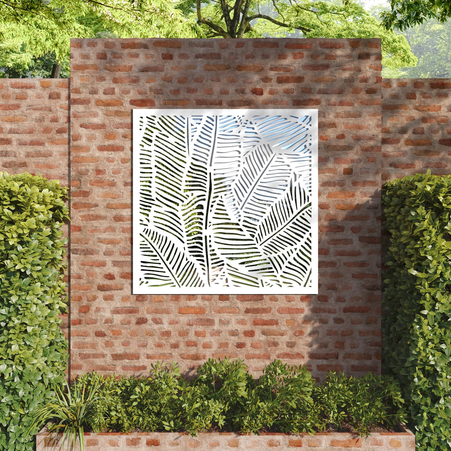 Feather outdoor decorative mirrored panel