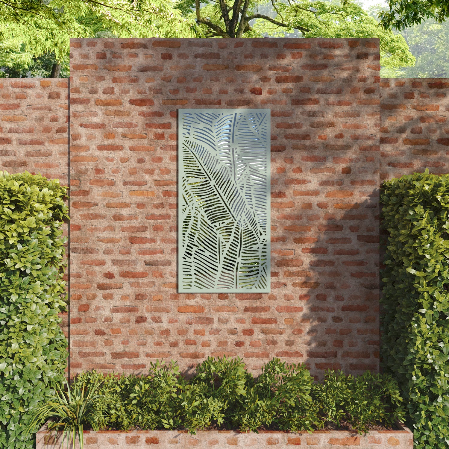 Feather outdoor decorative mirrored panel