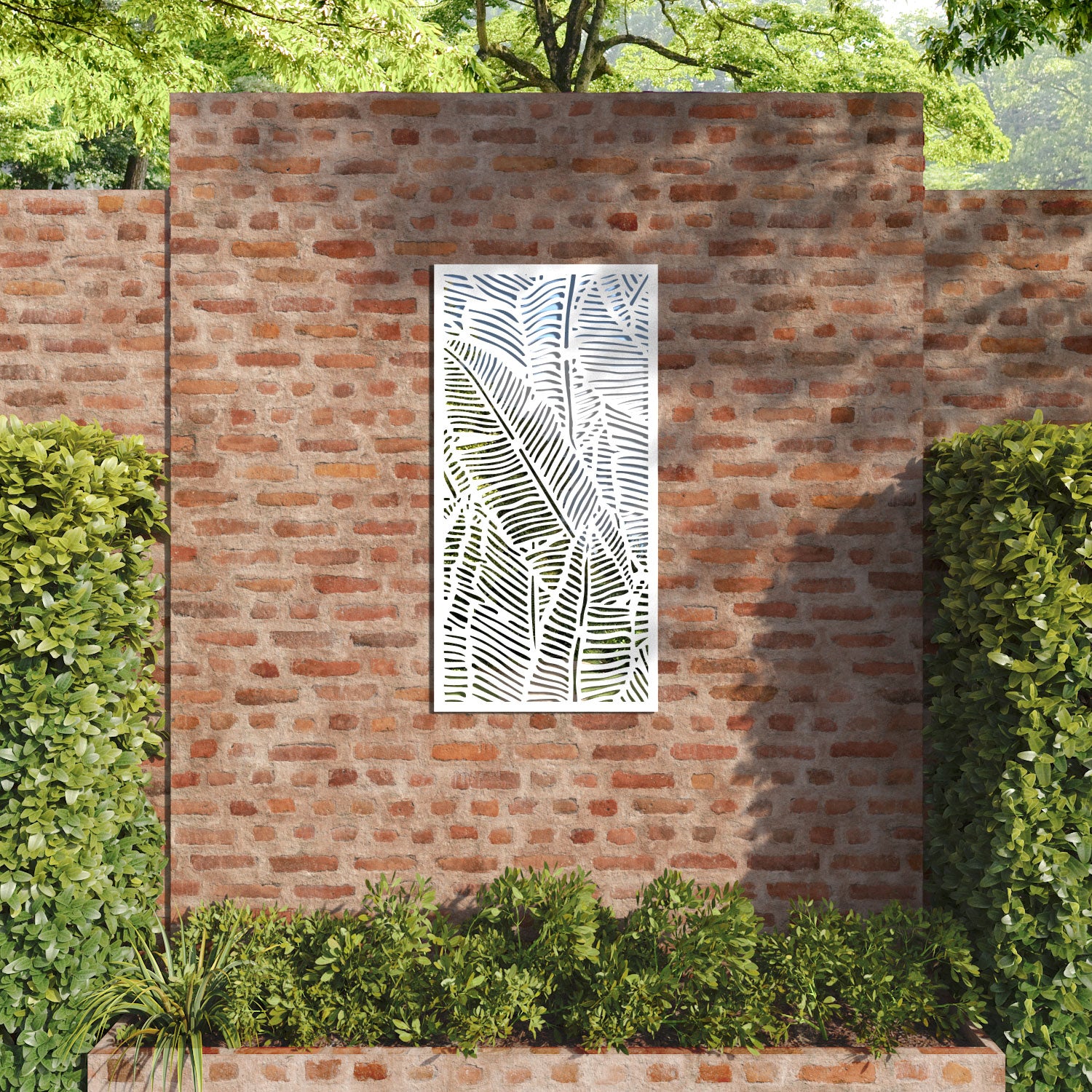 Feather outdoor decorative mirrored panel
