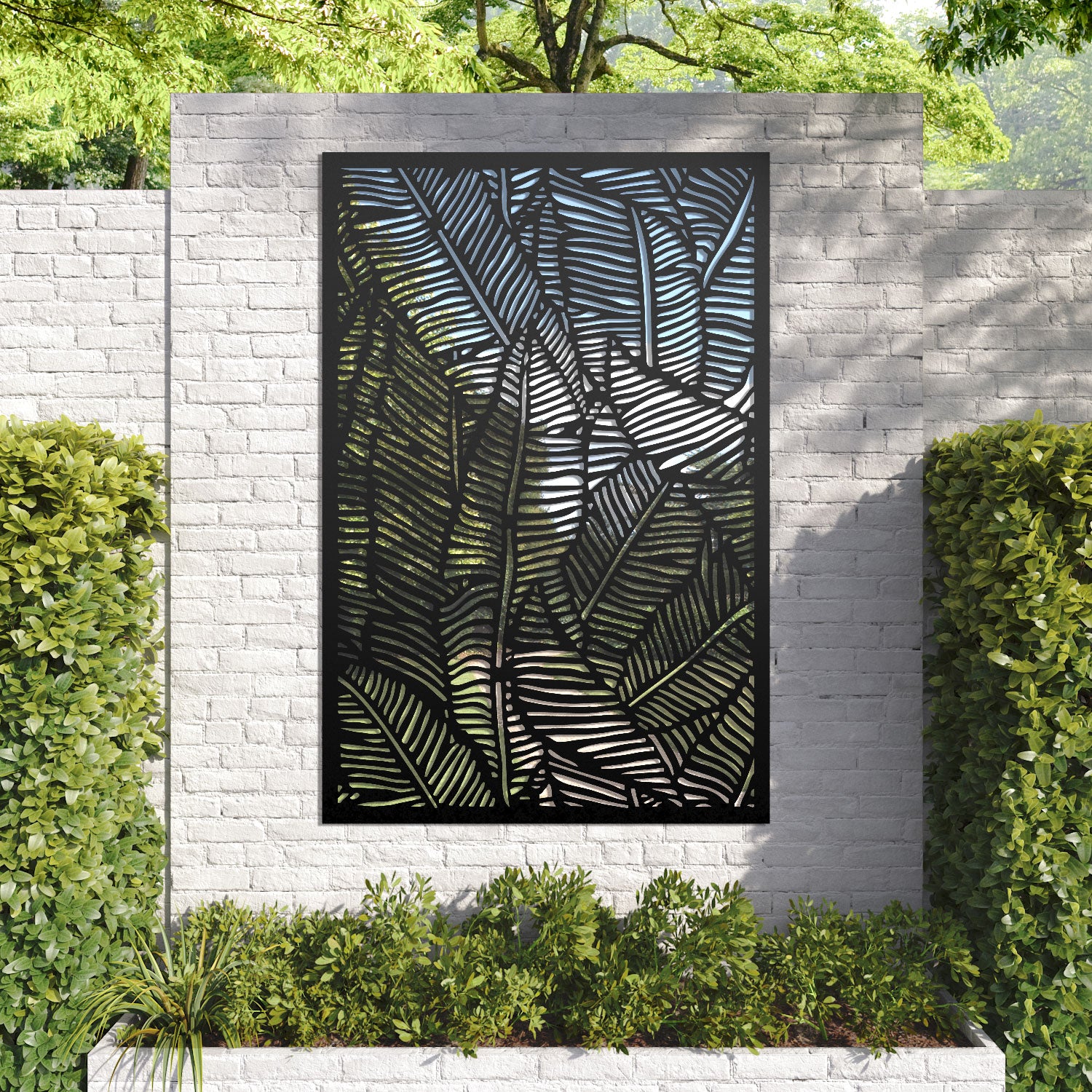 Feather outdoor decorative mirrored panel