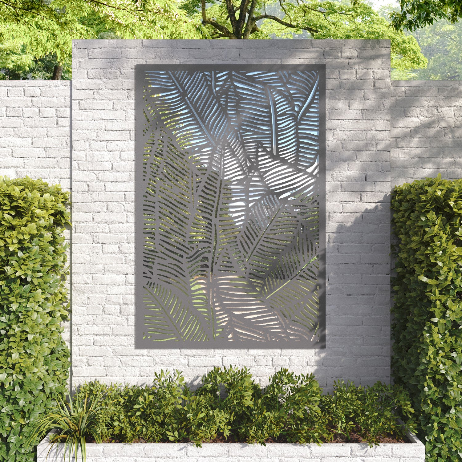 Feather outdoor decorative mirrored panel