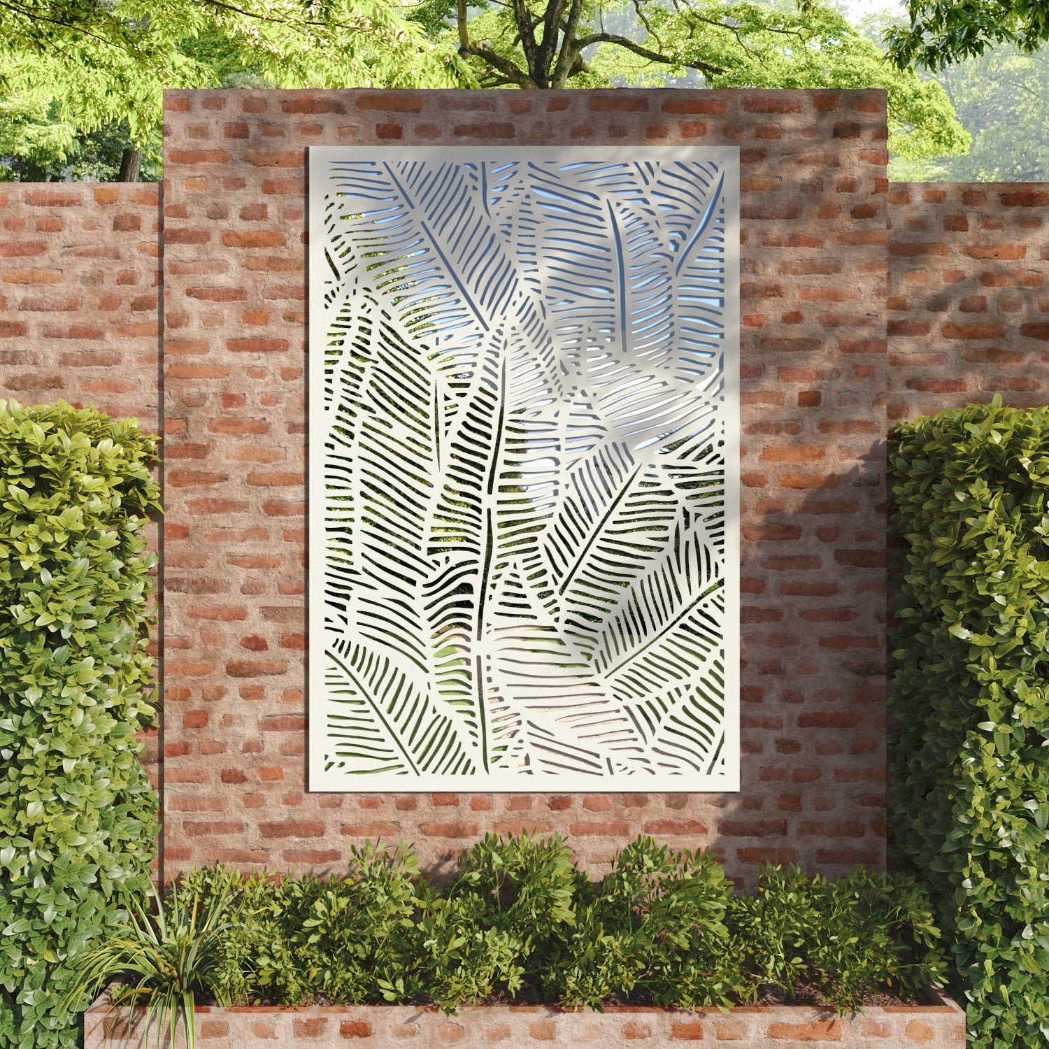 Feather outdoor decorative mirrored panel