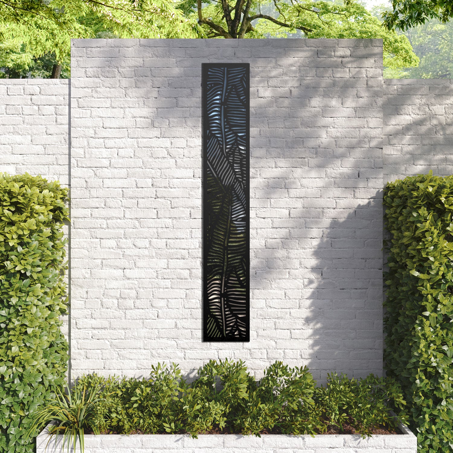 Feather outdoor decorative mirrored panel