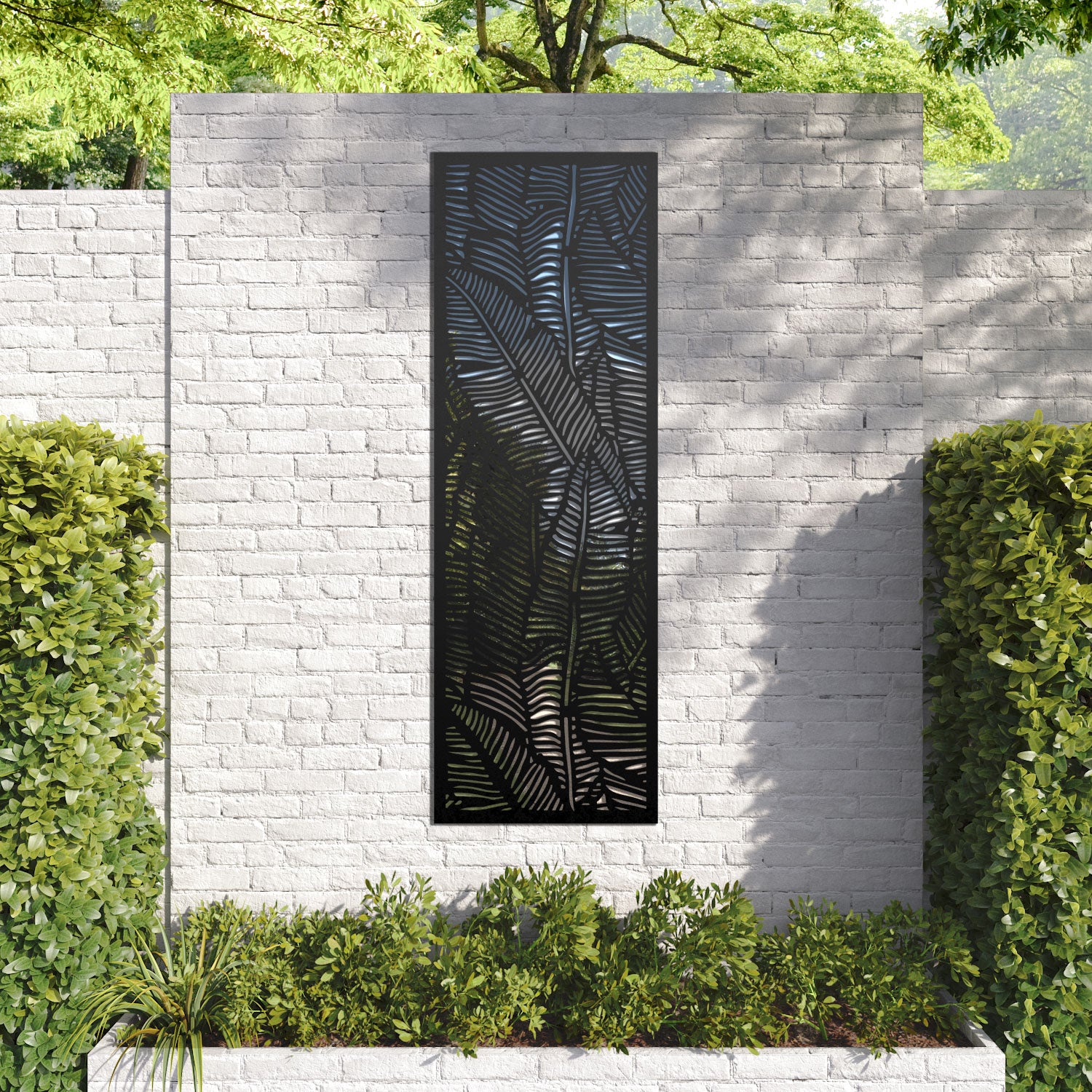 Feather outdoor decorative mirrored panel