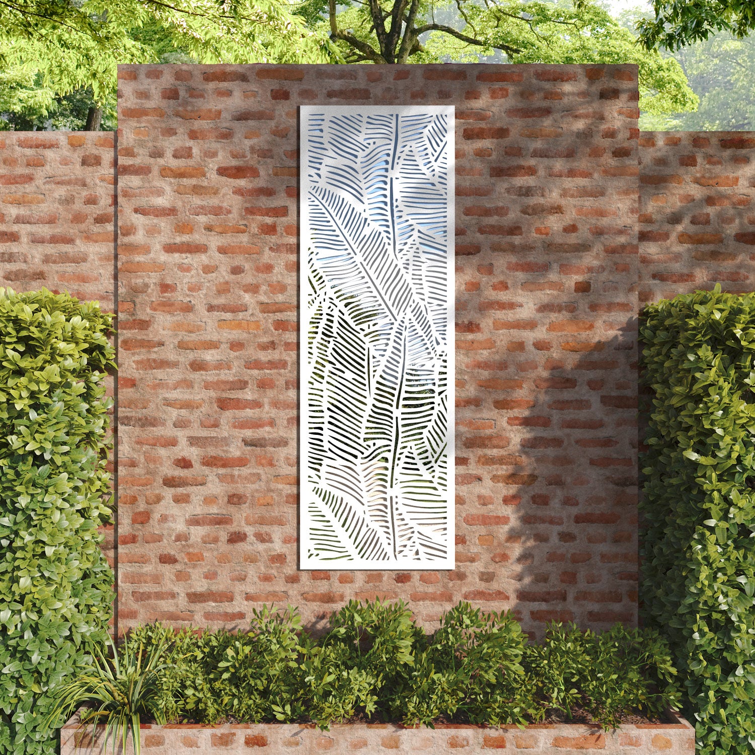 Feather outdoor decorative mirrored panel