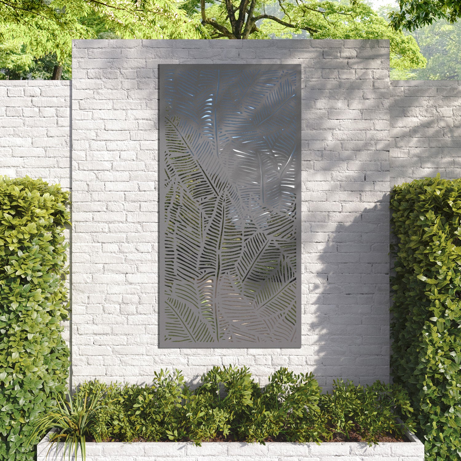 Feather outdoor decorative mirrored panel