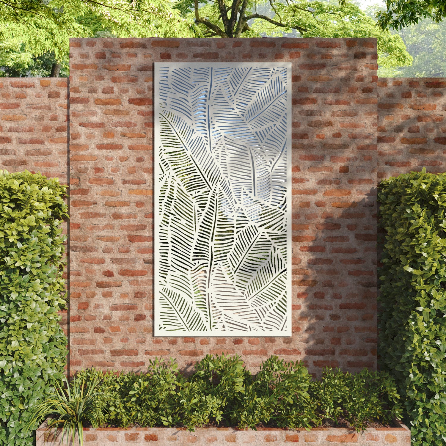 Feather outdoor decorative mirrored panel