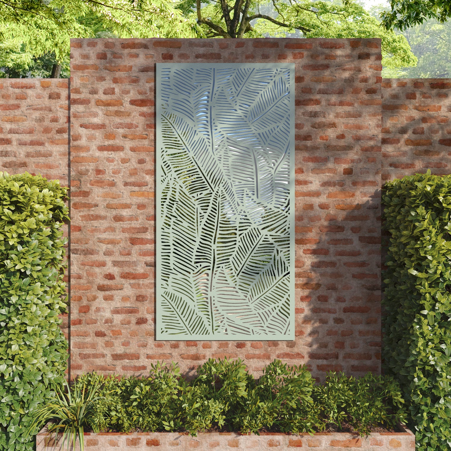 Feather outdoor decorative mirrored panel
