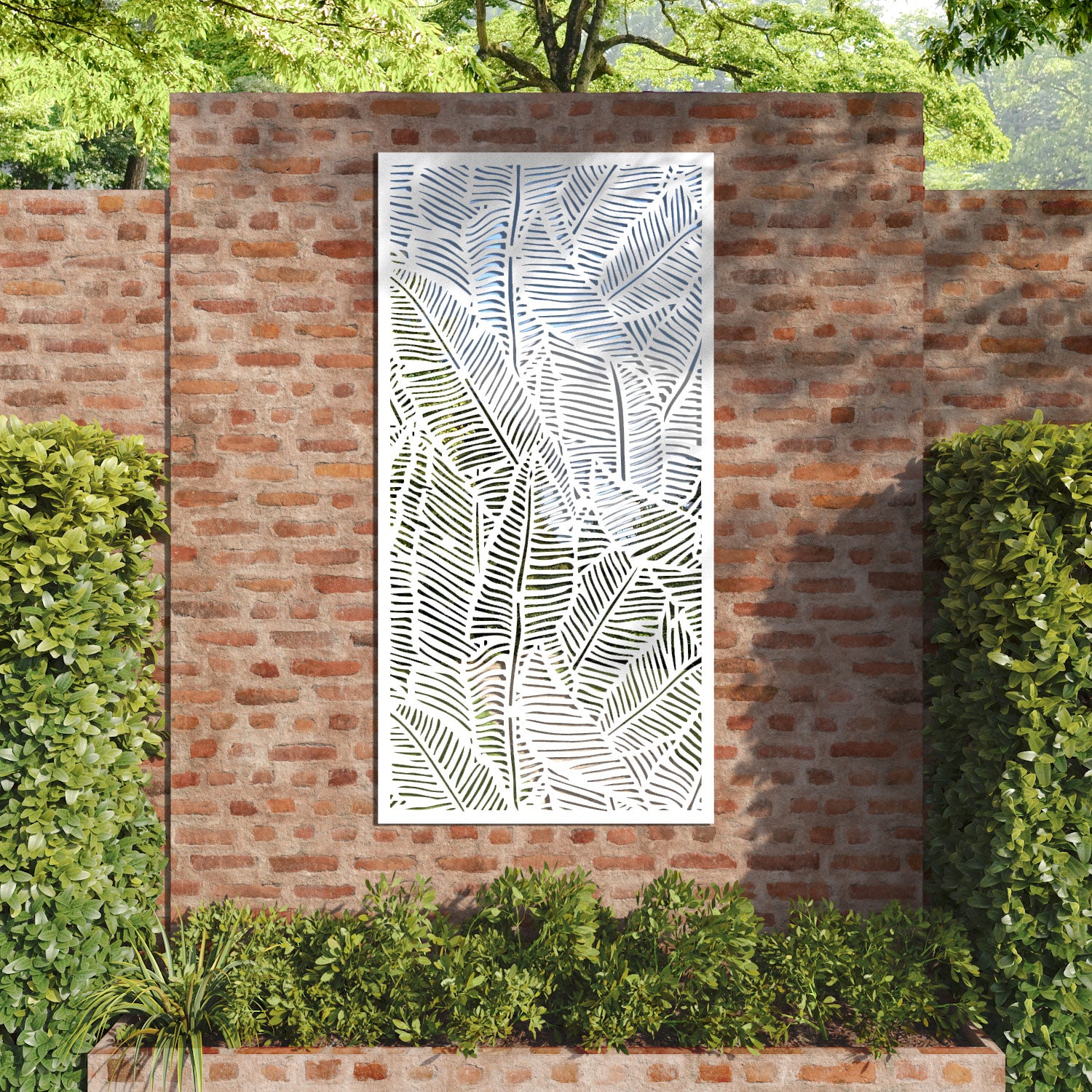 Feather outdoor decorative mirrored panel