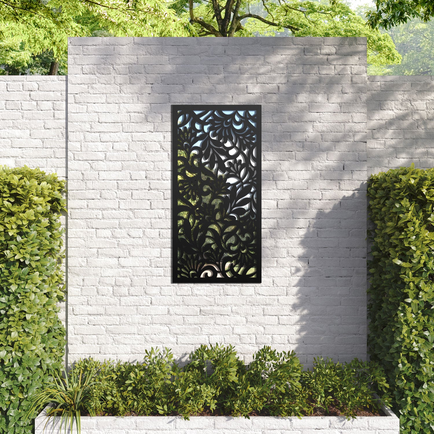 Heritage outdoor decorative mirrored panel