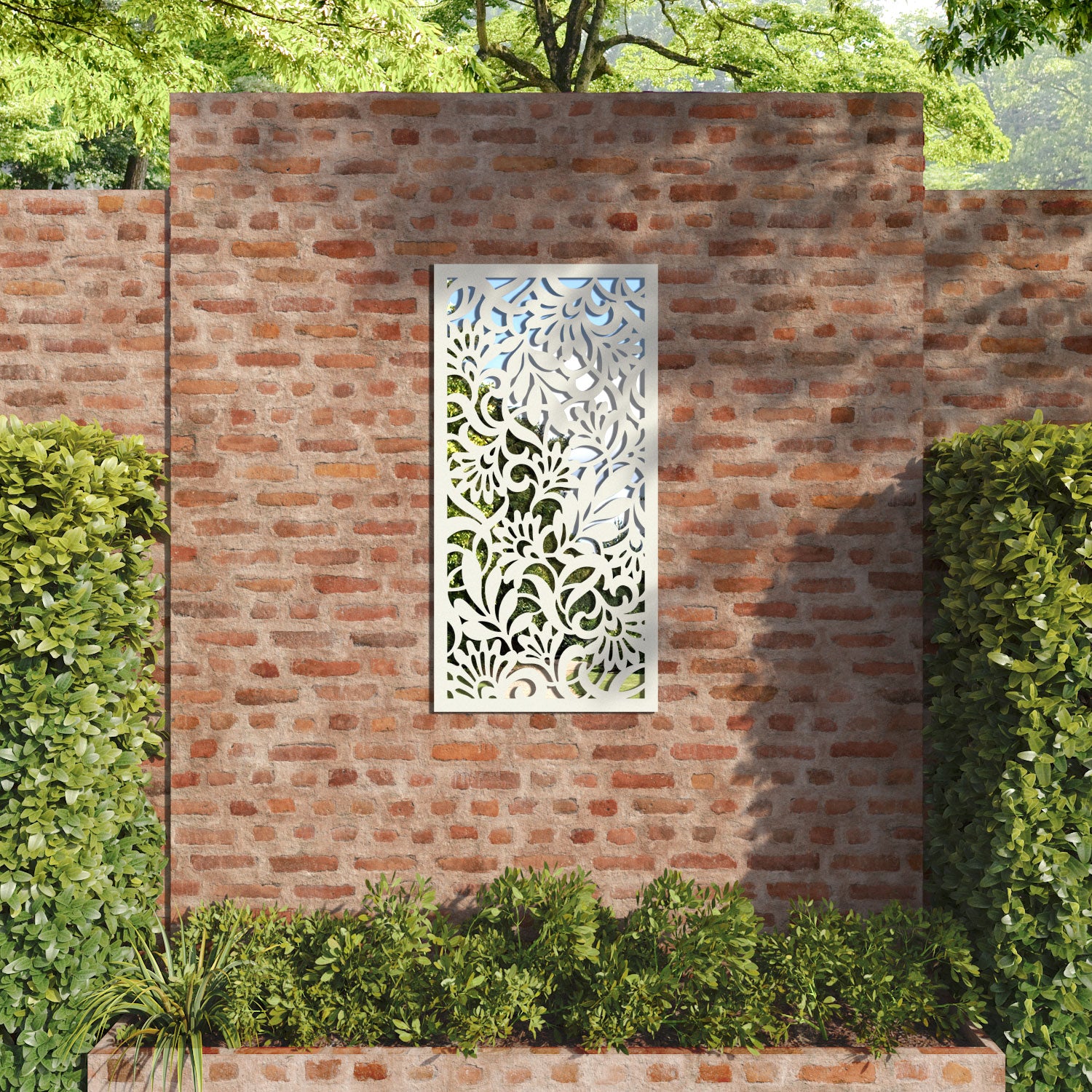 Heritage outdoor decorative mirrored panel