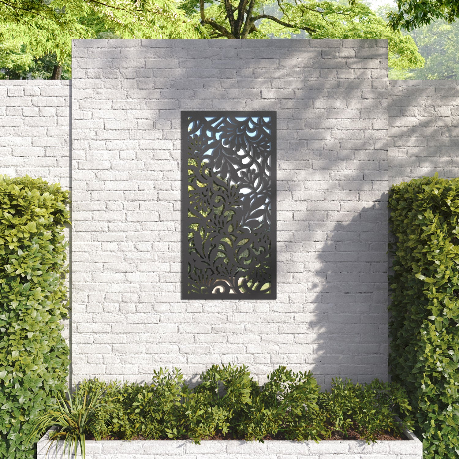 Heritage outdoor decorative mirrored panel