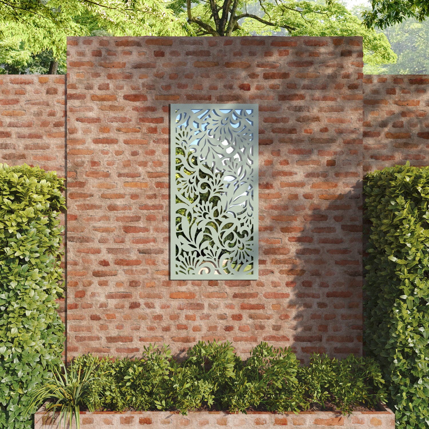Heritage outdoor decorative mirrored panel