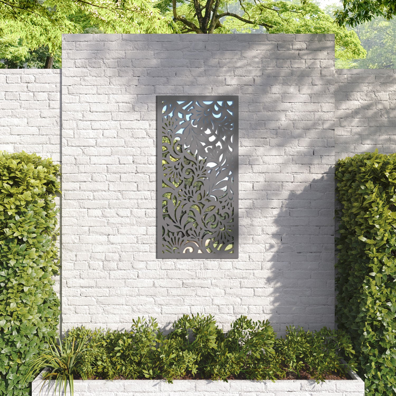 Heritage outdoor decorative mirrored panel