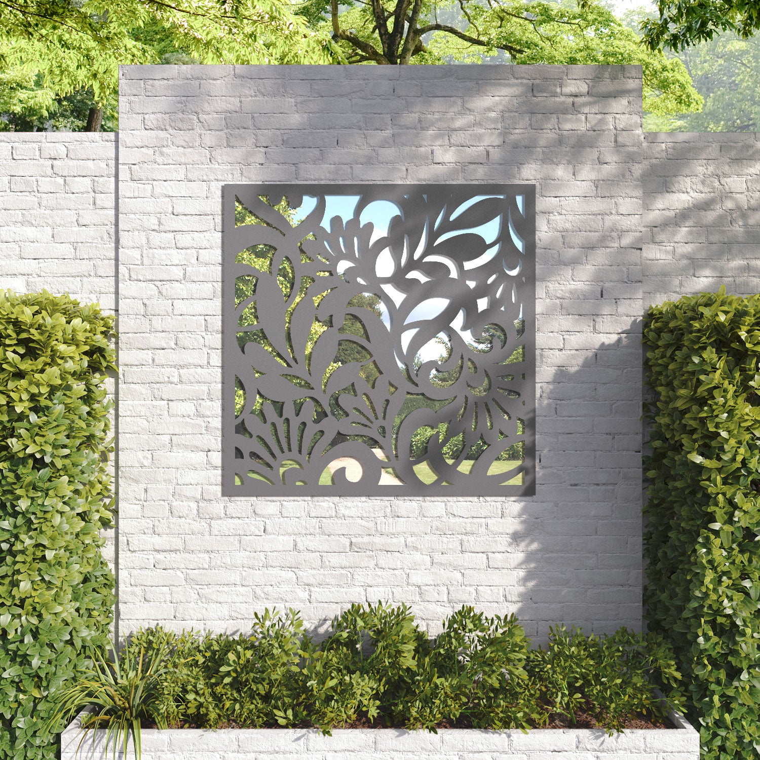 Heritage outdoor decorative mirrored panel