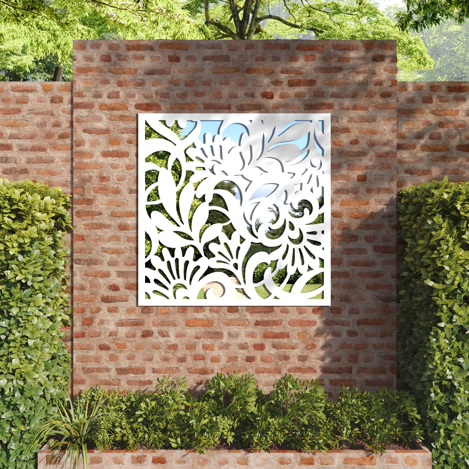 Heritage outdoor decorative mirrored panel