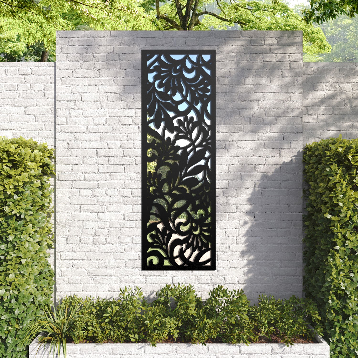 Heritage outdoor decorative mirrored panel