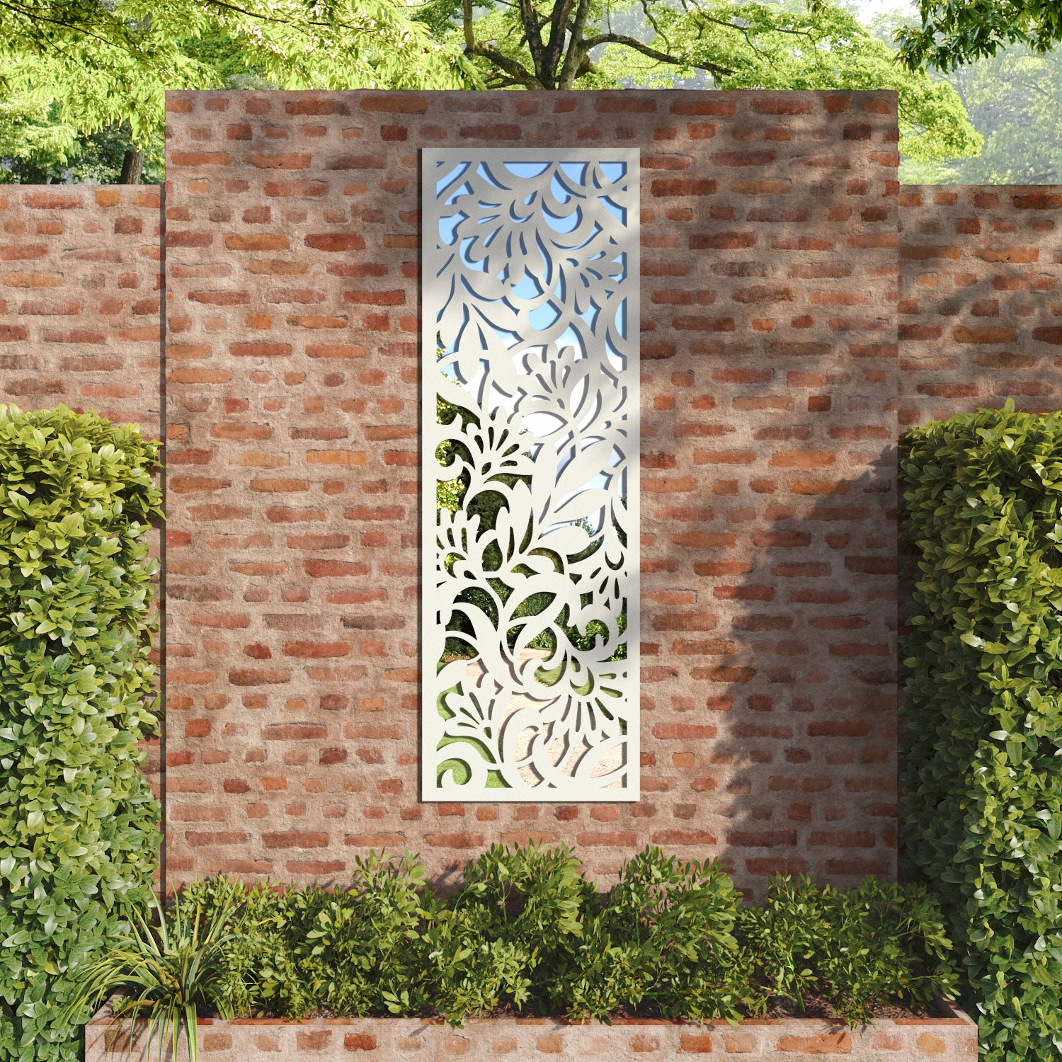 Heritage outdoor decorative mirrored panel