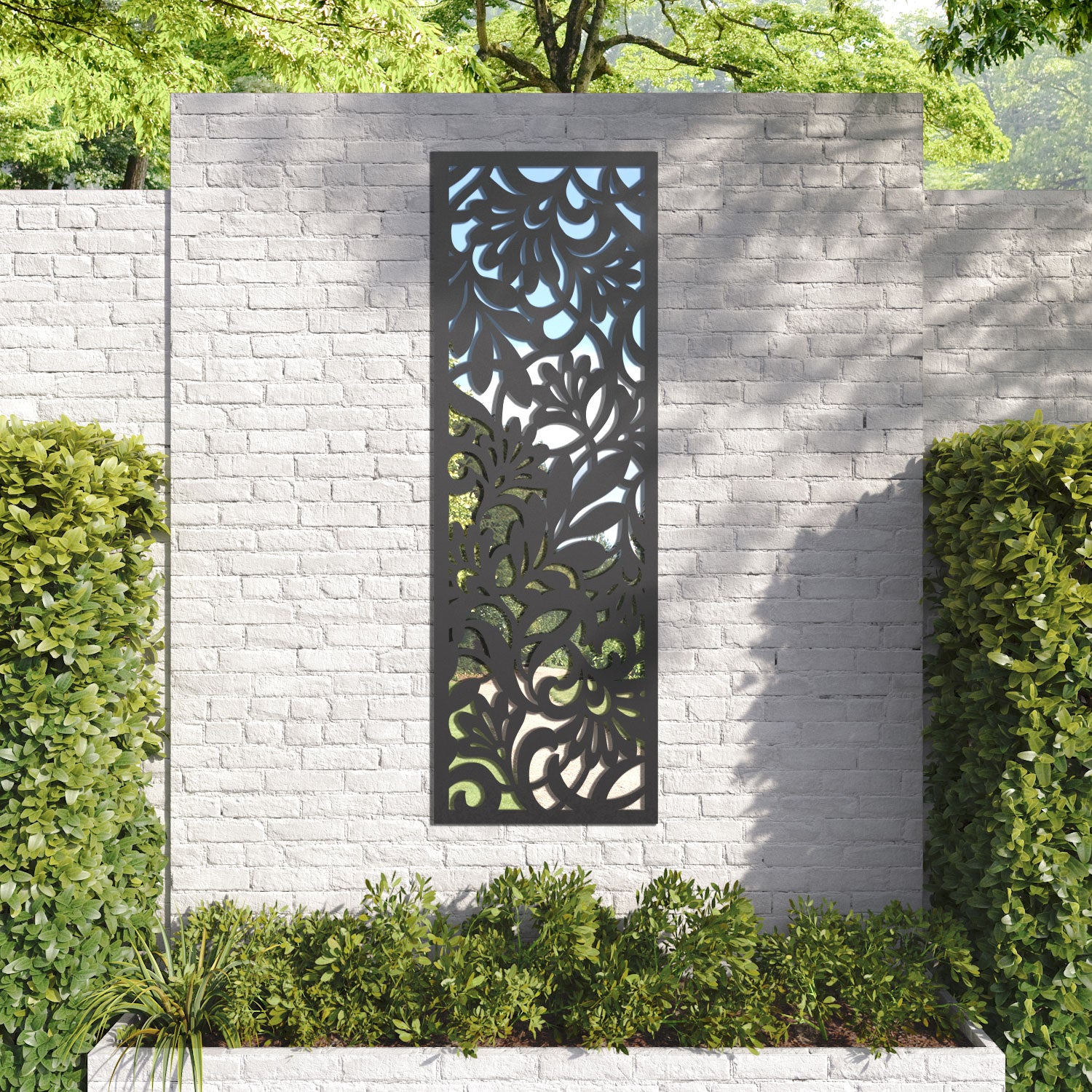 Heritage outdoor decorative mirrored panel