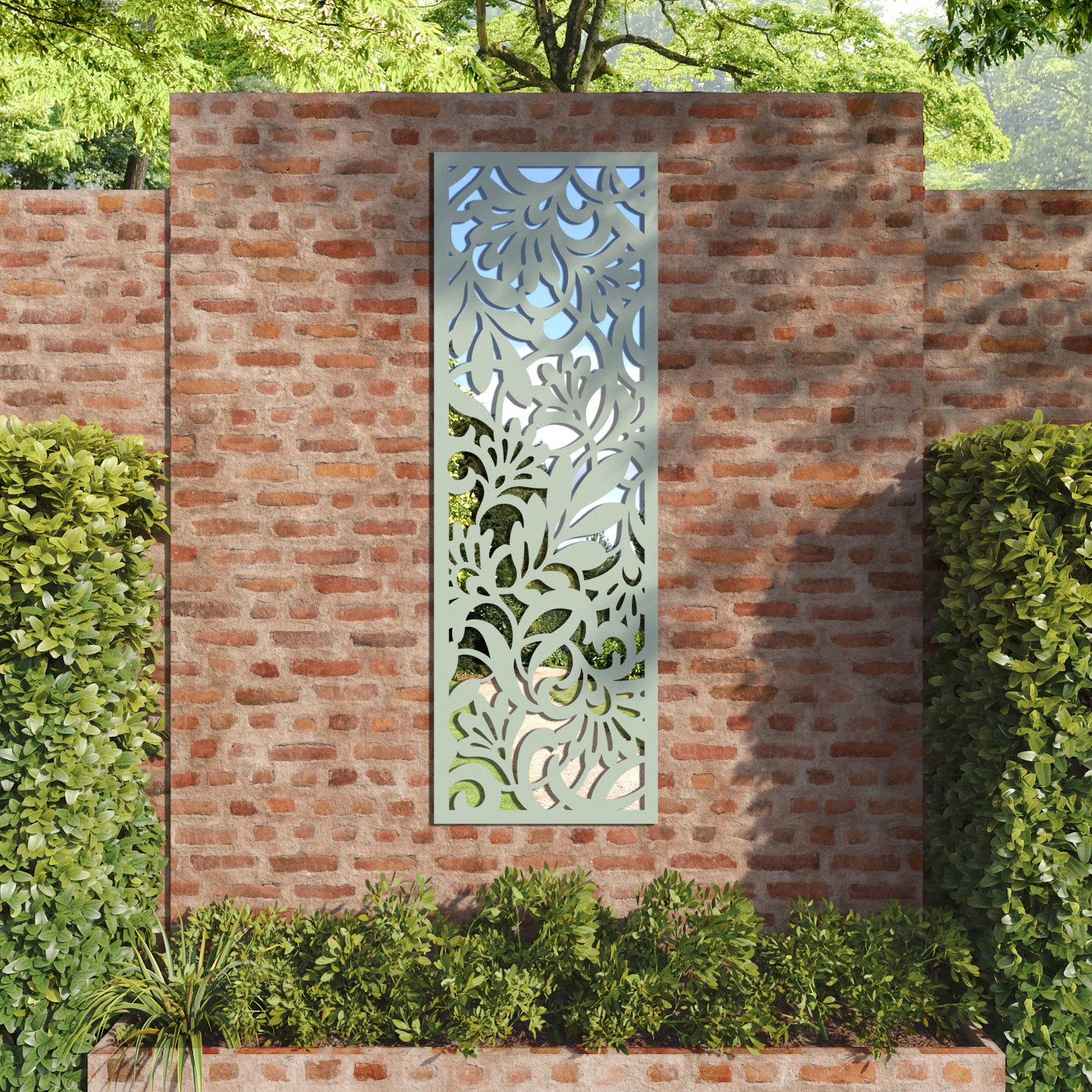 Heritage outdoor decorative mirrored panel