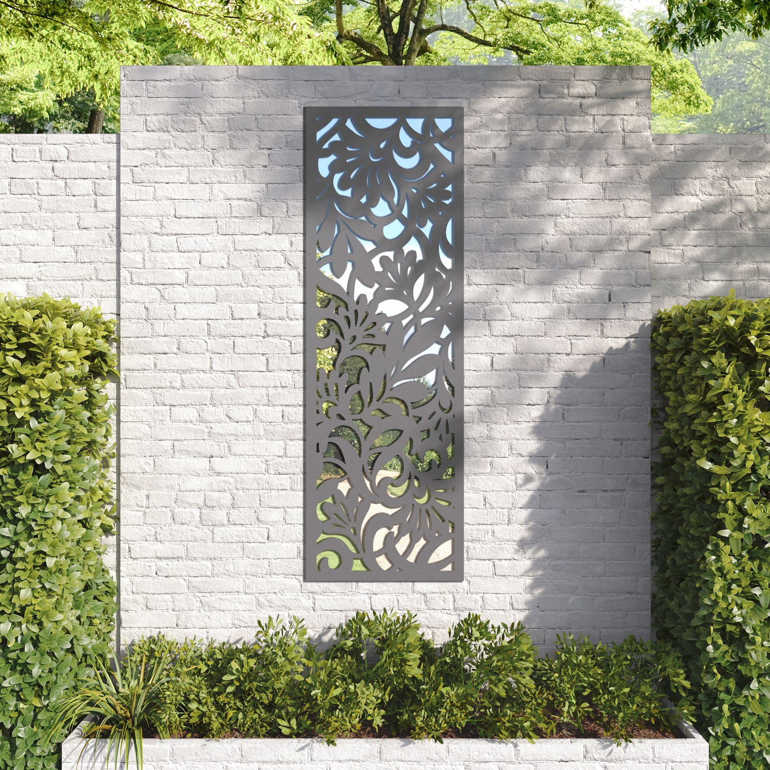 Heritage outdoor decorative mirrored panel
