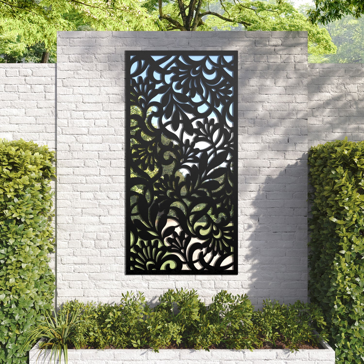 Heritage outdoor decorative mirrored panel