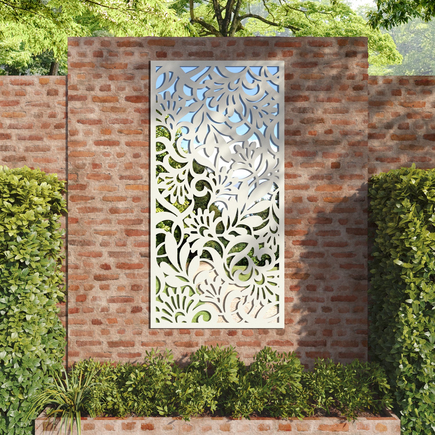 Heritage outdoor decorative mirrored panel