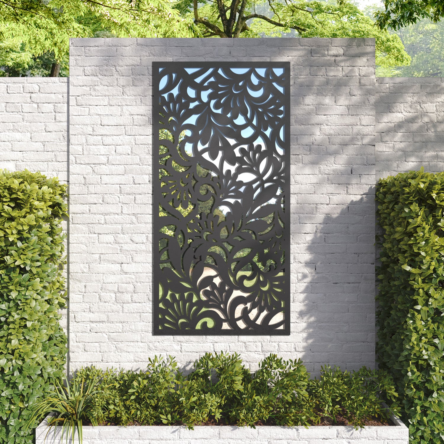 Heritage outdoor decorative mirrored panel