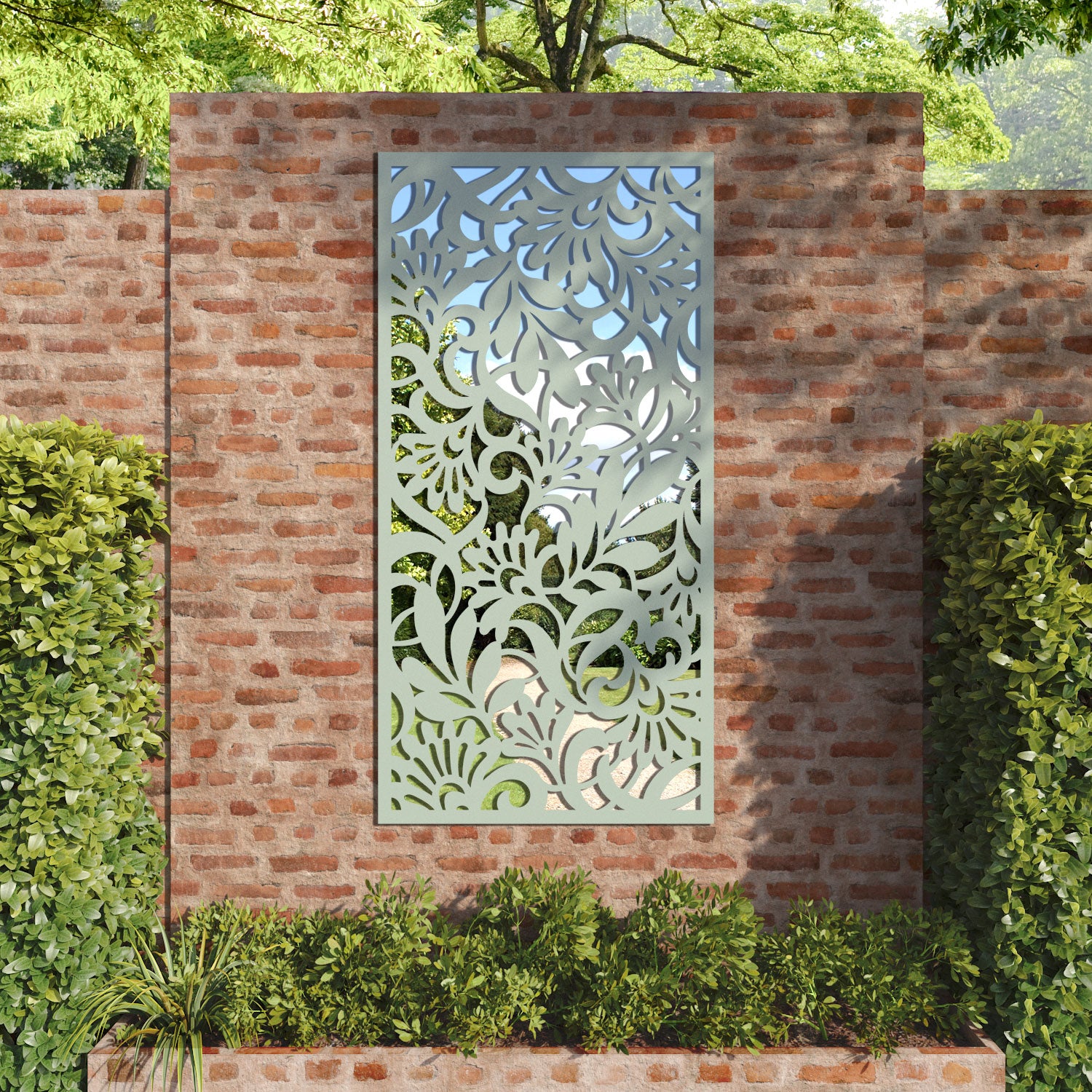 Heritage outdoor decorative mirrored panel