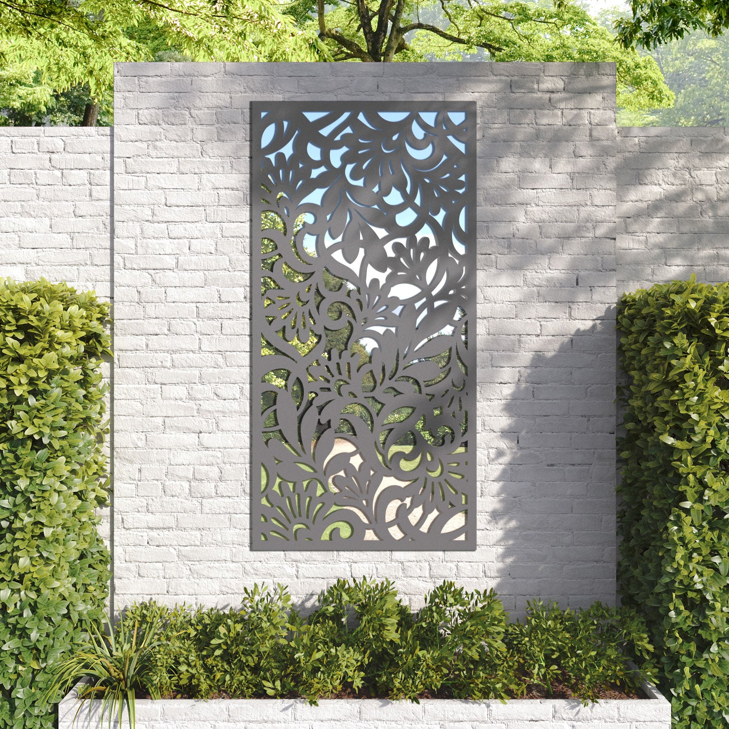 Heritage outdoor decorative mirrored panel