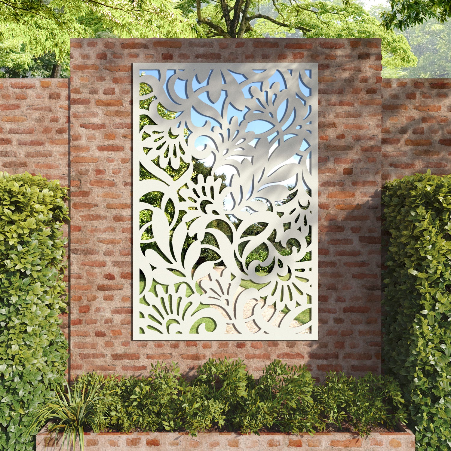 Heritage outdoor decorative mirrored panel