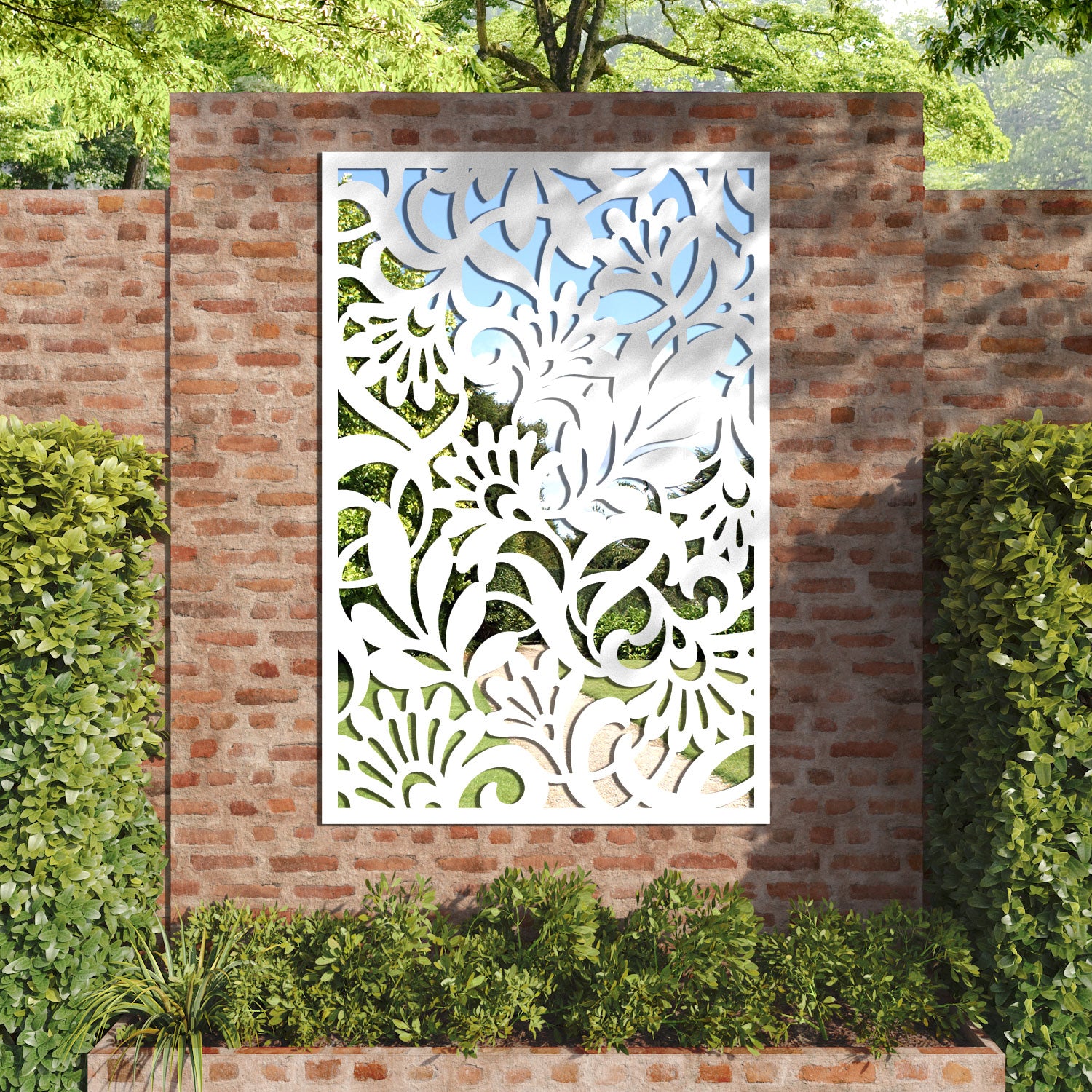 Heritage outdoor decorative mirrored panel