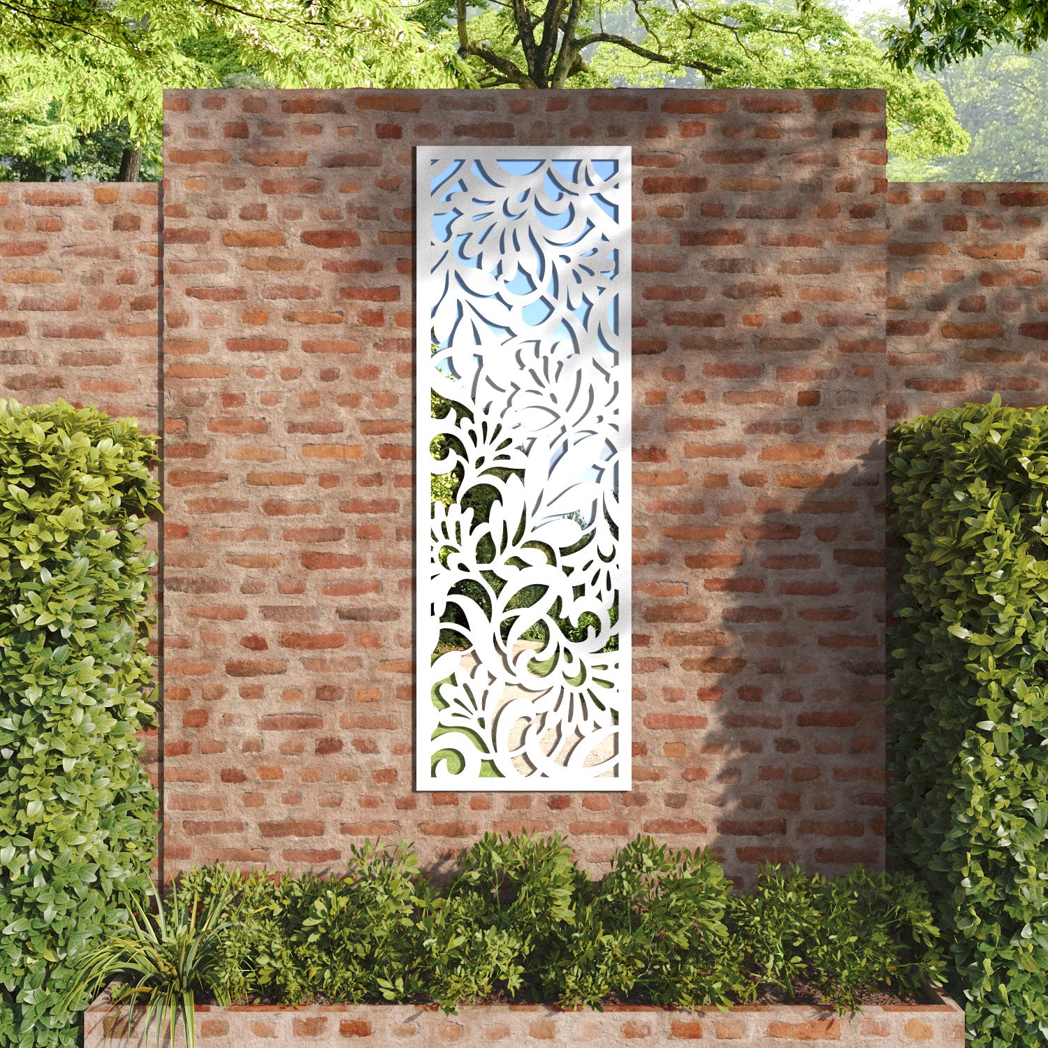 Heritage outdoor decorative mirrored panel